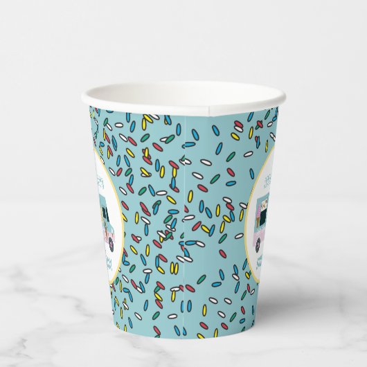 Ice Cream Truck Design Birthday Papieren Bekers (Rechts)