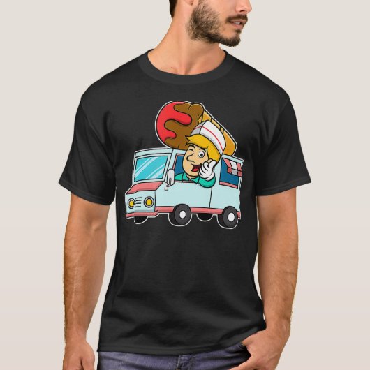 Ice Cream Truck-driver voor ijsklokken T-shirt (Voorkant)