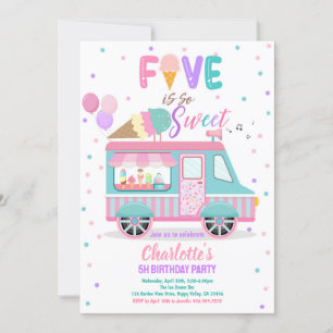 Ice Cream Truck Five is zo lief 5e verjaardag Kaart