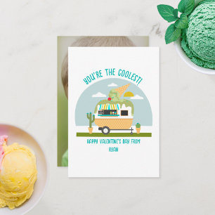 Ice Cream Truck Foto Groene Klaslokaal Valentijn Kaart