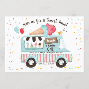 Ice Cream Truck Invitation Boy Girl