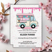 Ice Cream Truck Scoop Sprinkles Baby shower Kaart