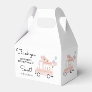 Ice Cream Truck Summer 1st Girl Birthday Favor Box Bedankdoosjes