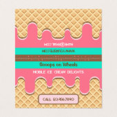 Ice Cream Truck Visitekaartjes (Buitenkant ongevouwen)
