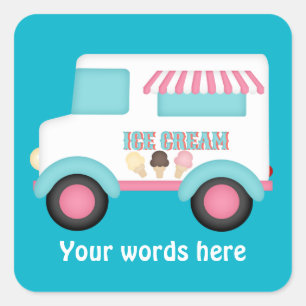 Ice Cream Truck woorden toevoegen sticker