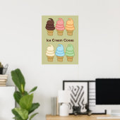 Ice Cream Twist Cones Poster (Thuiskantoor)