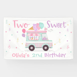 Ice Cream Two Sweet 2nd Birthday Party Decorations Spandoek