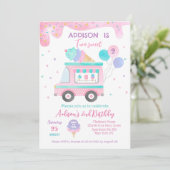 Ice Cream Two Sweet 2nd Birthday Party Save The Date (Staand voorkant)