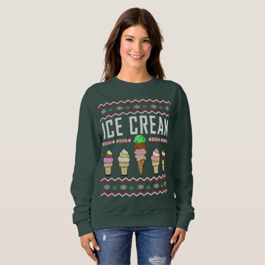 Ice Cream Ugly KerstSweater Trui (Voorkant volledig)