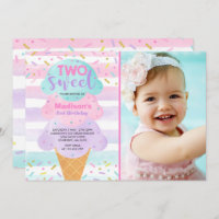 Ice Cream Uitnodiging Twee Zoete 2e Verjaardag