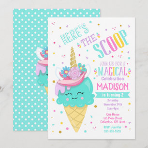 Ice Cream Unicorn Invitation Anniversaire Magique