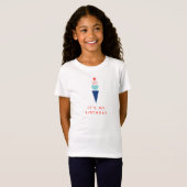 Ice Cream Verjaardag Custom T-shirt in blauw en ro (Voorkant volledig)