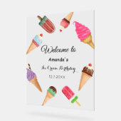 Ice Cream Verjaardag Pool Summer Party Acryl Bord (Hoek)
