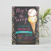 Ice Cream Verjaardag Uitnodiging Zomer Krijtbord (Staand voorkant)