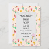 Ice Cream verjaardagsfeestje kegels uitnodiging (Voorkant)