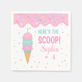 Ice Cream Verjaardagsfeestje Servetten (Voorkant)