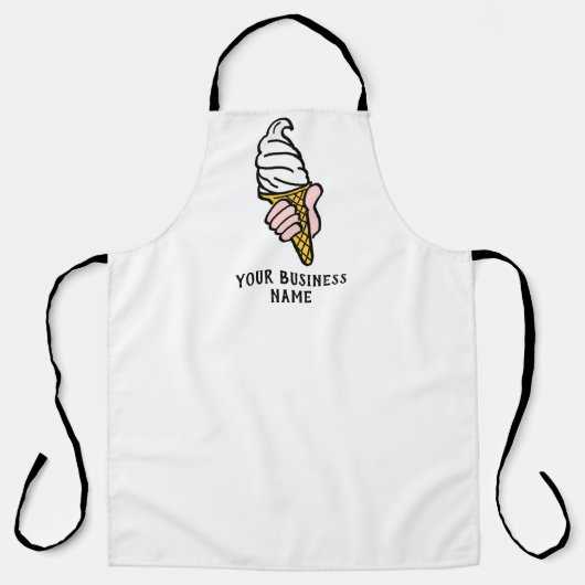 Ice Cream Verkoper Schort met Ice Cream Afbeelding (Voorkant)