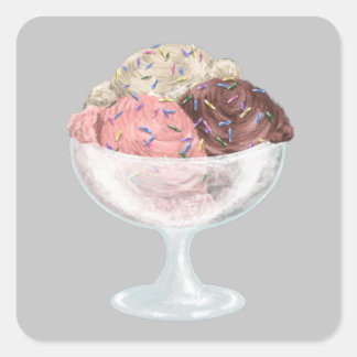 Ice Cream Vierkante Sticker