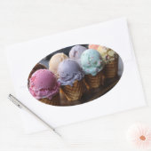 Ice Cream Vlucht Ovale Sticker (Envelop)