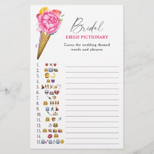 Ice cream - vrijgezellenfeest emoji pictionary spe (Voorkant)