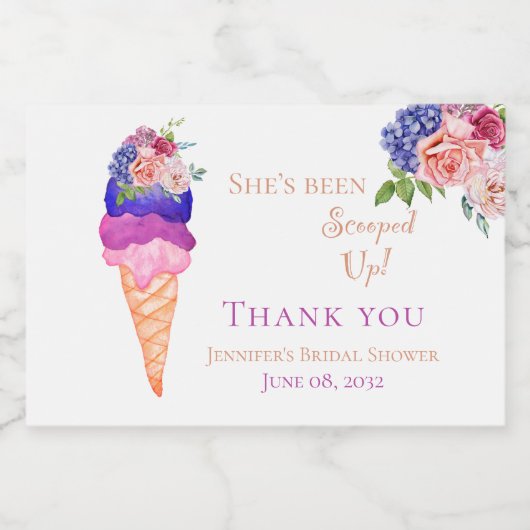 Ice Cream Vrijgezellenfeest Ze is opgegraven Dank  Sparkling Wijnetiket (Enkel label)