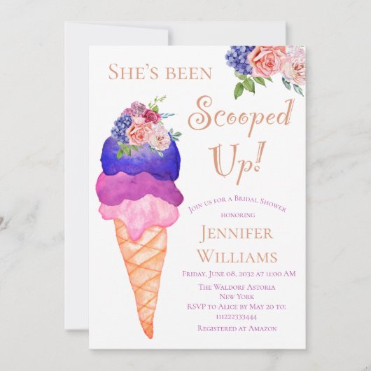 Ice Cream Vrijgezellenfeest Ze is opgeslokt. Kaart (Voorkant)