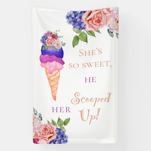 Ice Cream Vrijgezellenfeest Ze is zo mooi opgeslok Spandoek (Verticaal)
