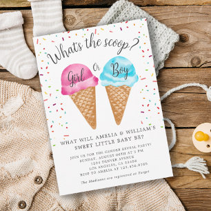 Ice Cream Wat is de Scoop Gender Reveal Party Kaart