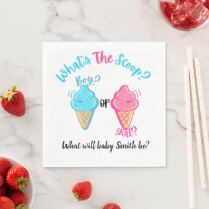 Ice Cream Wat is de Scoop Gender Reveal Servet