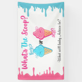 Ice Cream Wat is de Scoop Gender Reveal Spandoek (Verticaal)