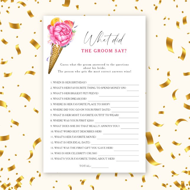 Ice cream - Wat zei de bruidegom bruidsspel (Creator heeft geüpload)