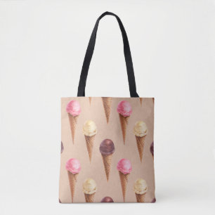 Ice Cream Waterverf Naadloze Illustratie Draagtas