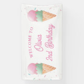 Ice Cream Welkom Verjaardagsbanner Spandoek (Verticaal)