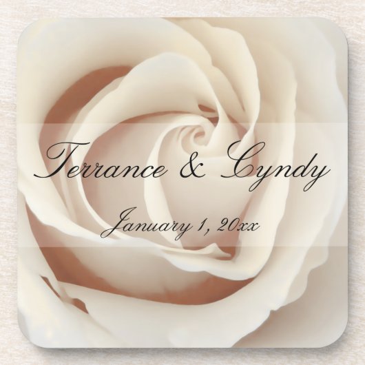 Ice Cream White Rose Drankjes Onderzetter (Voorkant)