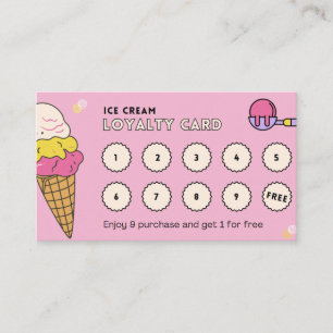 Ice Cream Yummy Ice Cream Good - Loyalty Kaart