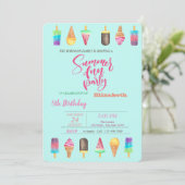 Ice Creams Summer Birthday Kaart (Staand voorkant)