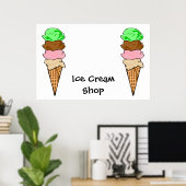 Ice CreamShop-Poster Poster (Thuiskantoor)