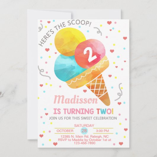 Ice crème hier is de tweede verjaardag van het sco kaart (Voorkant)