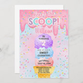 Ice crème hier is de tweede verjaardagsuitnodiging kaart (Voorkant / Achterkant)