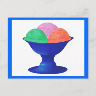 Ice crème in blue bowl party uitnodigingen briefka