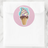 Ice crème-kool ronde sticker (Tas)