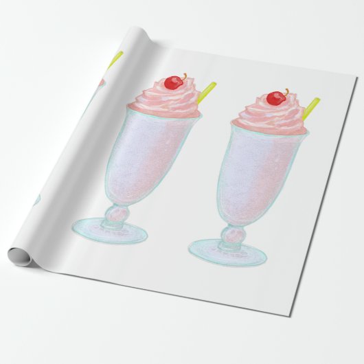 Ice crème milkshake cadeaupapier (Uitgerold)