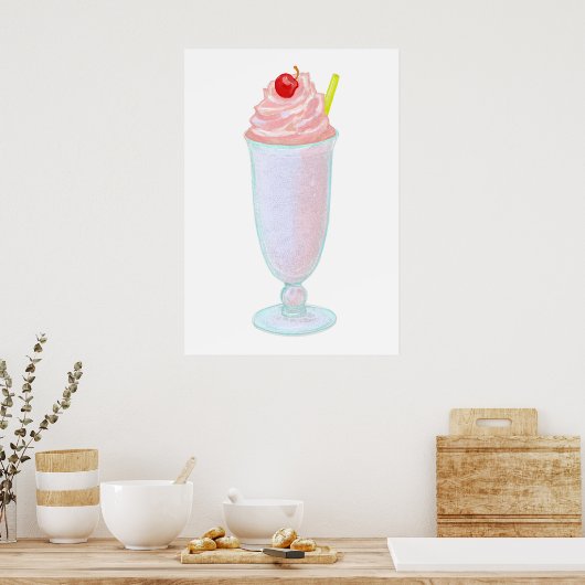 Ice crème milkshake poster (Keuken)