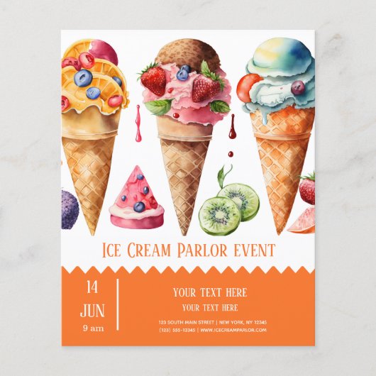 Ice crème parlor flyer (Voorkant)