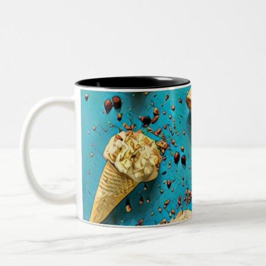 Ice crème wafelpitten tweekleurige koffiemok (Links)