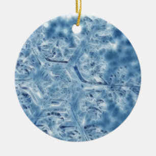 Ice Crystal Fractal Snowflake, bevroren Keramisch Ornament