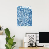 Ice Crystal Fractal Snowflake, bevroren Poster (Thuiskantoor)