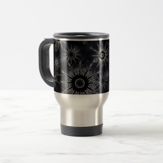 Ice Crystal Pattern op Black Reisbeker (Voorkant links)
