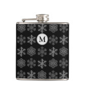 Ice Crystals Elegant Pattern Monogram Heupfles (Voorkant)