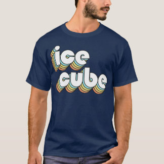 Ice Cube Retro Rainbow Typografie Vervaagd Stijl T-shirt